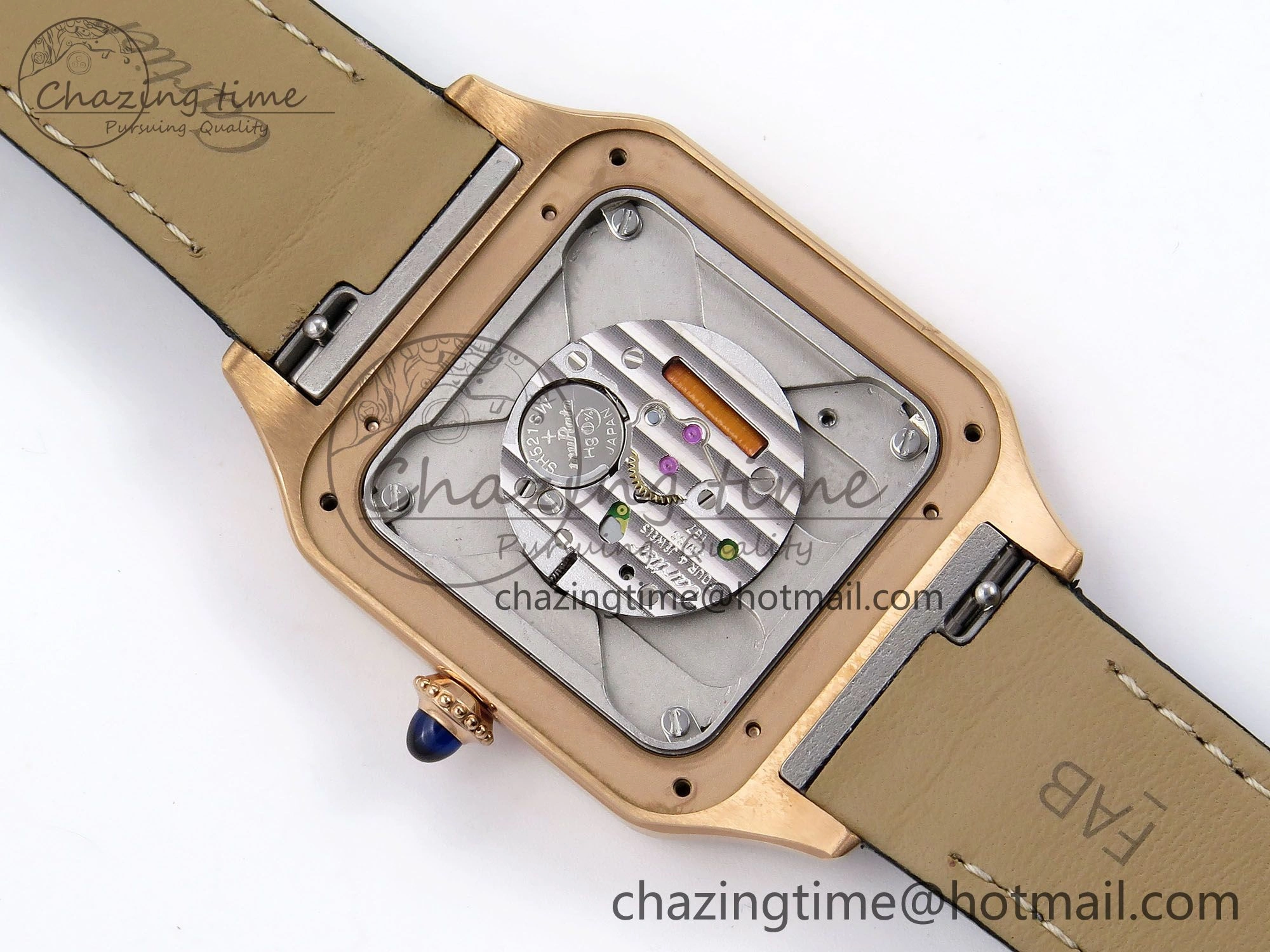 Santos Dumont 31.4mm RG AF 1:1 Best Edition Silver Dial on Gray Croco Strap A157