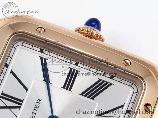 Santos Dumont 31.4mm RG AF 1:1 Best Edition Silver Dial on Red Fabric Strap A157