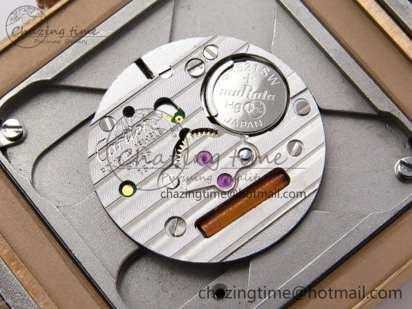 Santos Dumont 31.4mm RG AF 1:1 Best Edition Silver Dial on Red Fabric Strap A157