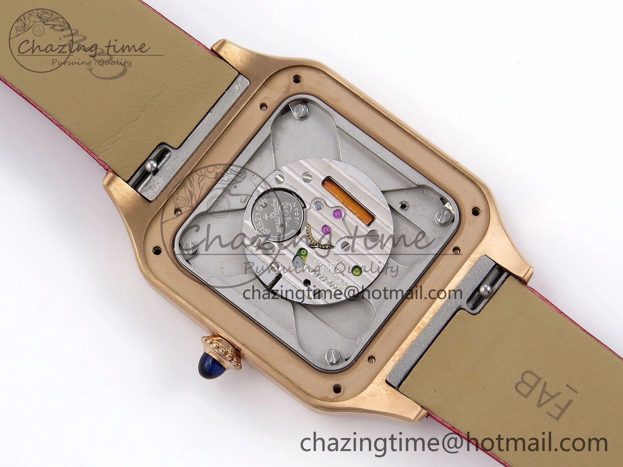 Santos Dumont 31.4mm RG AF 1:1 Best Edition Silver Dial on Red Fabric Strap A157