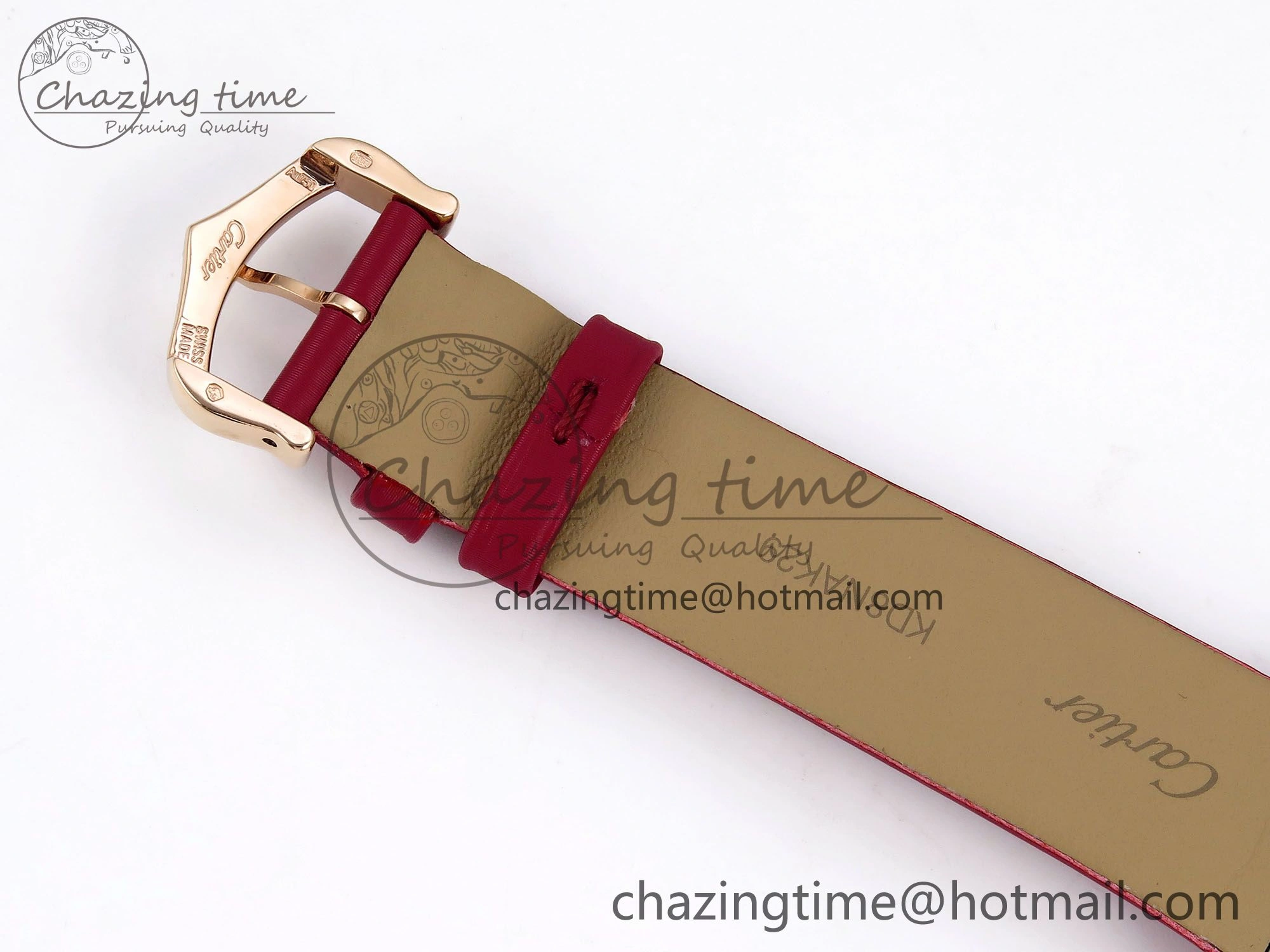 Santos Dumont 31.4mm RG AF 1:1 Best Edition Silver Dial on Red Fabric Strap A157