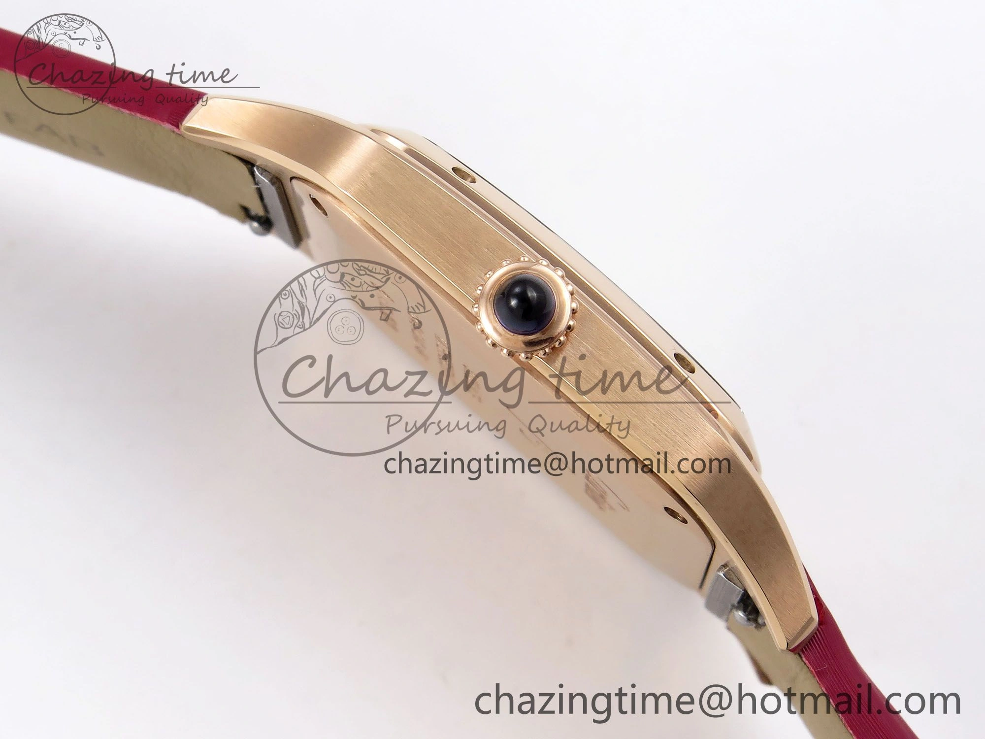 Santos Dumont 31.4mm RG AF 1:1 Best Edition Silver Dial on Red Fabric Strap A157
