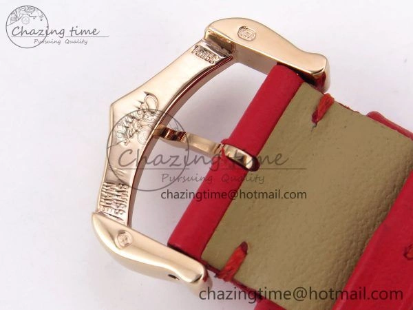 Santos Dumont 31.4mm RG AF 1:1 Best Edition Silver Dial on Red Leather Strap A157