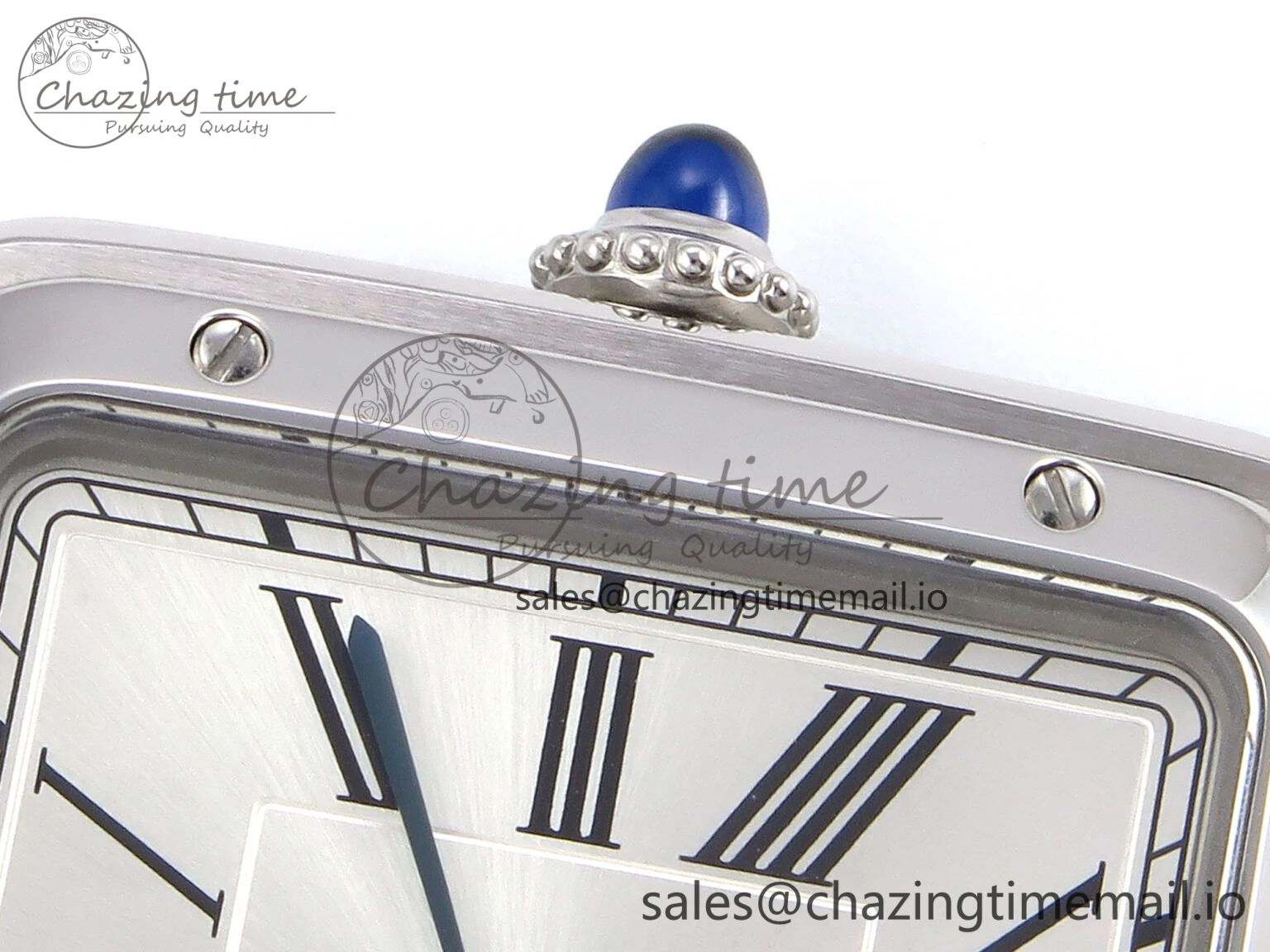 Santos Dumont 31.4mm SS AF 1:1 Best Edition Silver Dial on Black Leather Strap A157