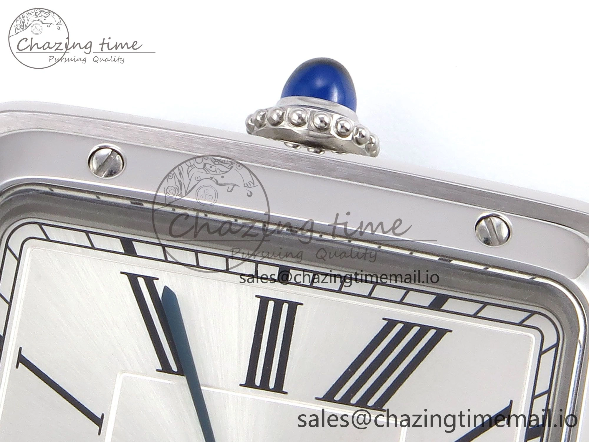 Santos Dumont 31.4mm SS AF 1:1 Best Edition Silver Dial on Black Leather Strap A157