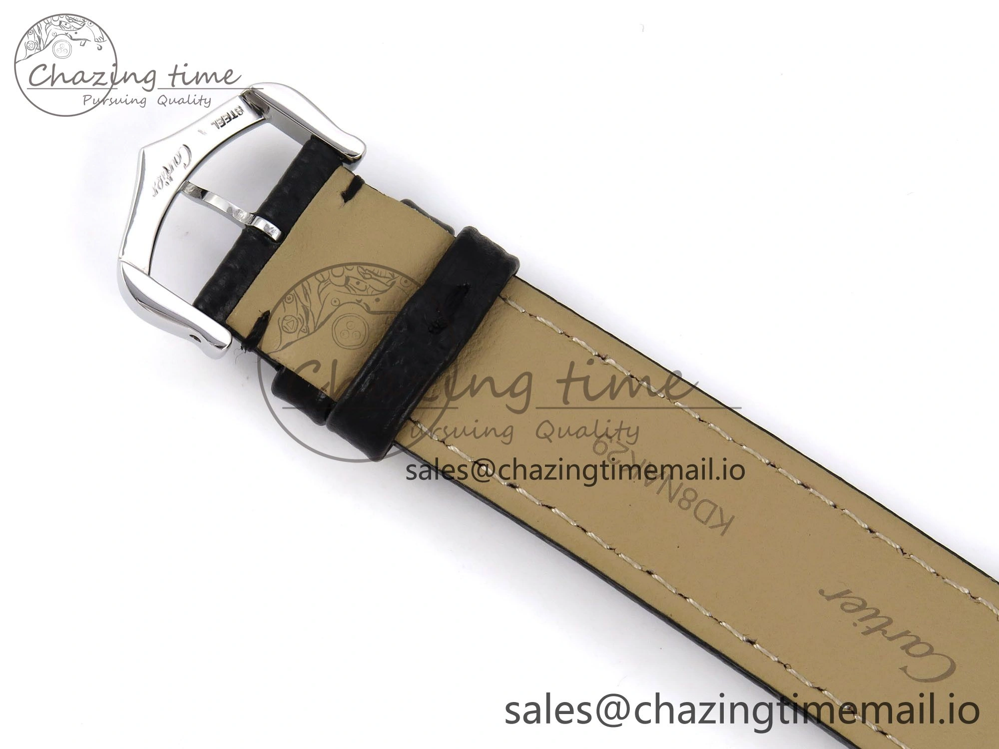 Santos Dumont 31.4mm SS AF 1:1 Best Edition Silver Dial on Black Leather Strap A157