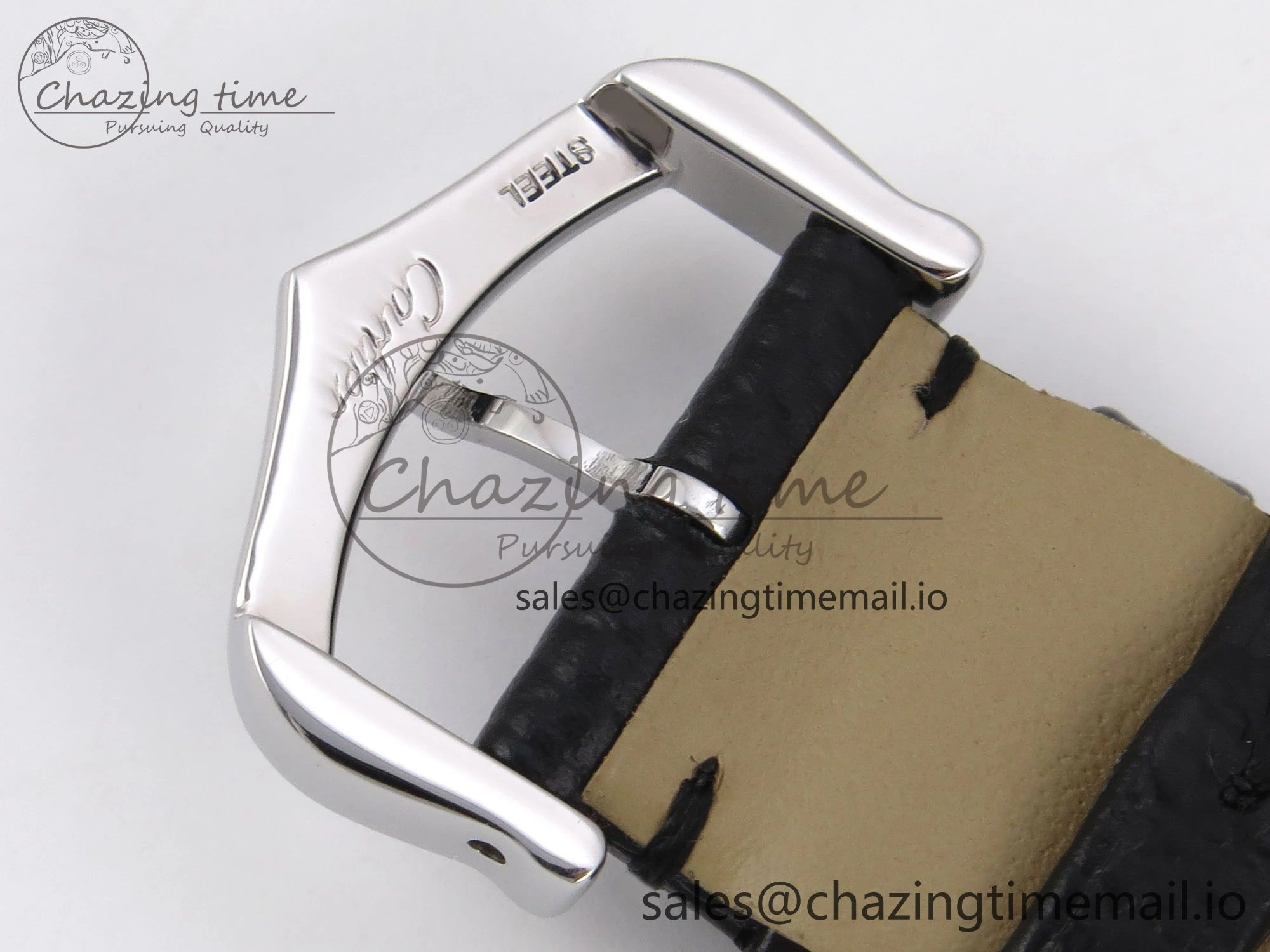 Santos Dumont 31.4mm SS AF 1:1 Best Edition Silver Dial on Black Leather Strap A157