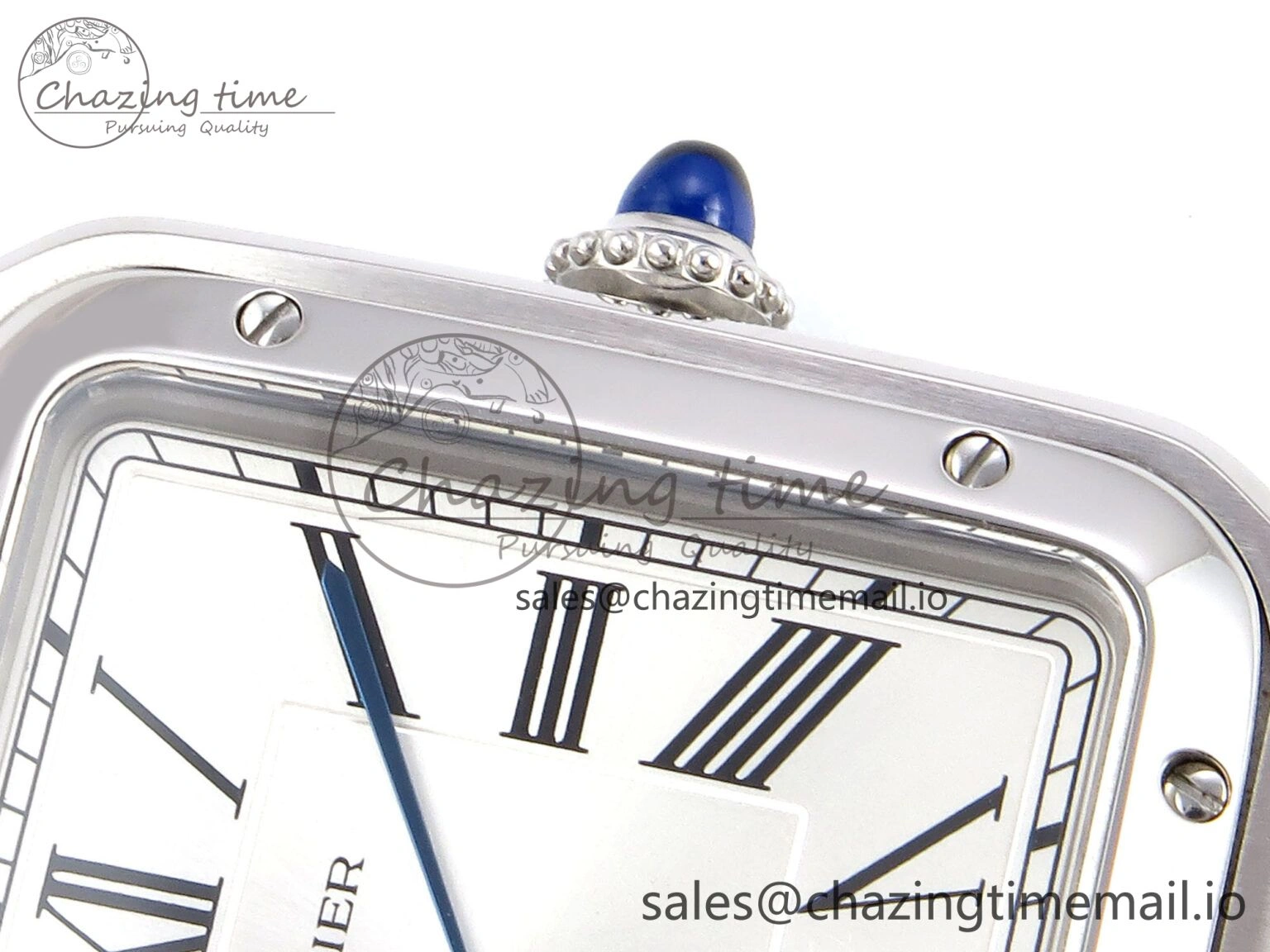 Santos Dumont 31.4mm SS AF 1:1 Best Edition Silver Dial on Brown Leather Strap A157