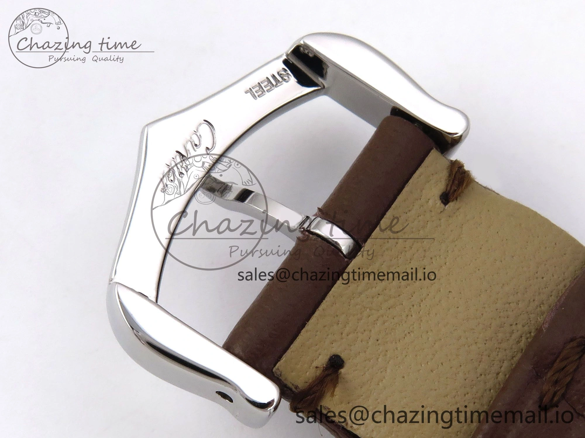 Santos Dumont 31.4mm SS AF 1:1 Best Edition Silver Dial on Brown Leather Strap A157