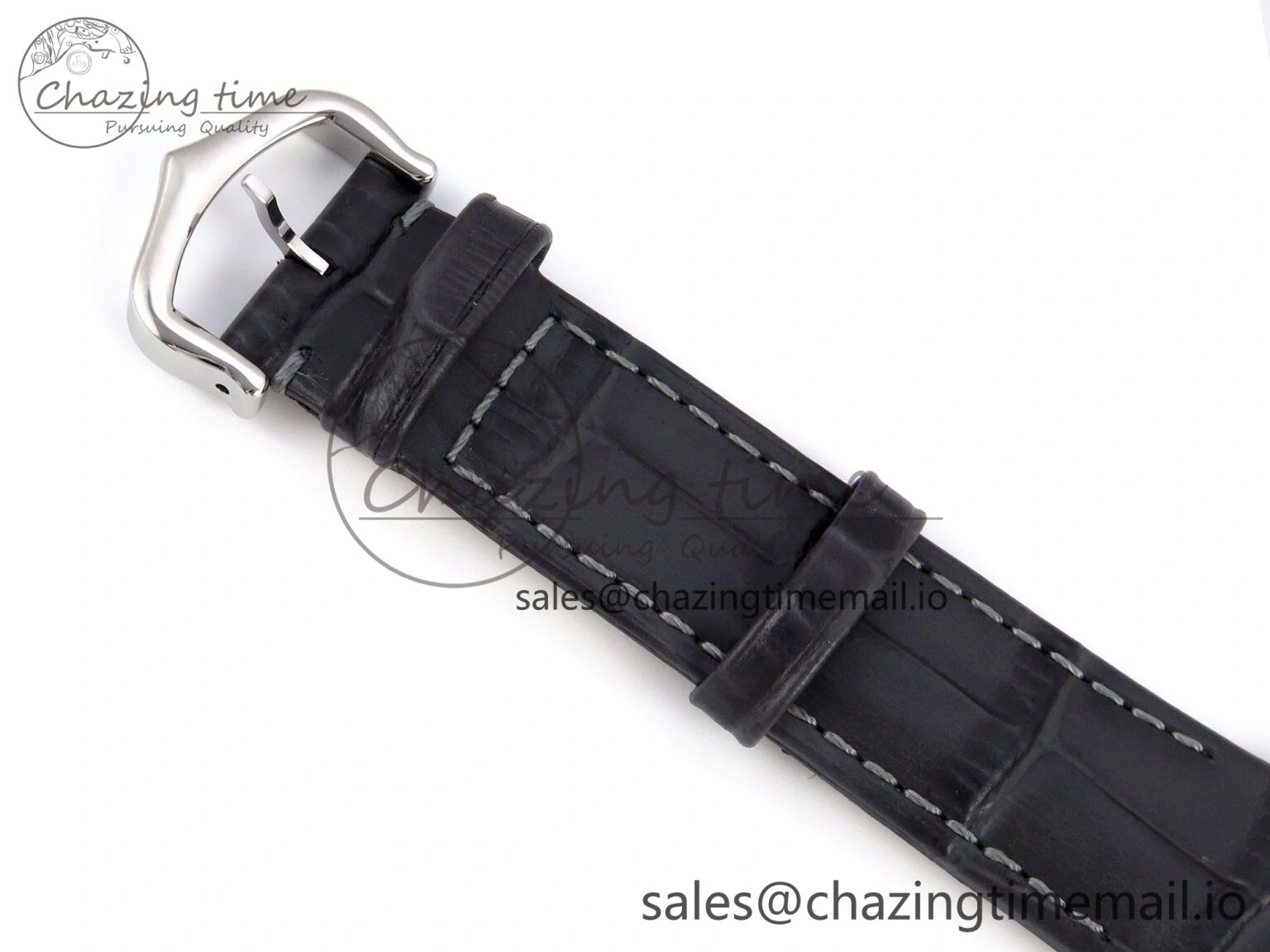 Santos Dumont 31.4mm SS AF 1:1 Best Edition Silver Dial on Gray Croco Strap A157