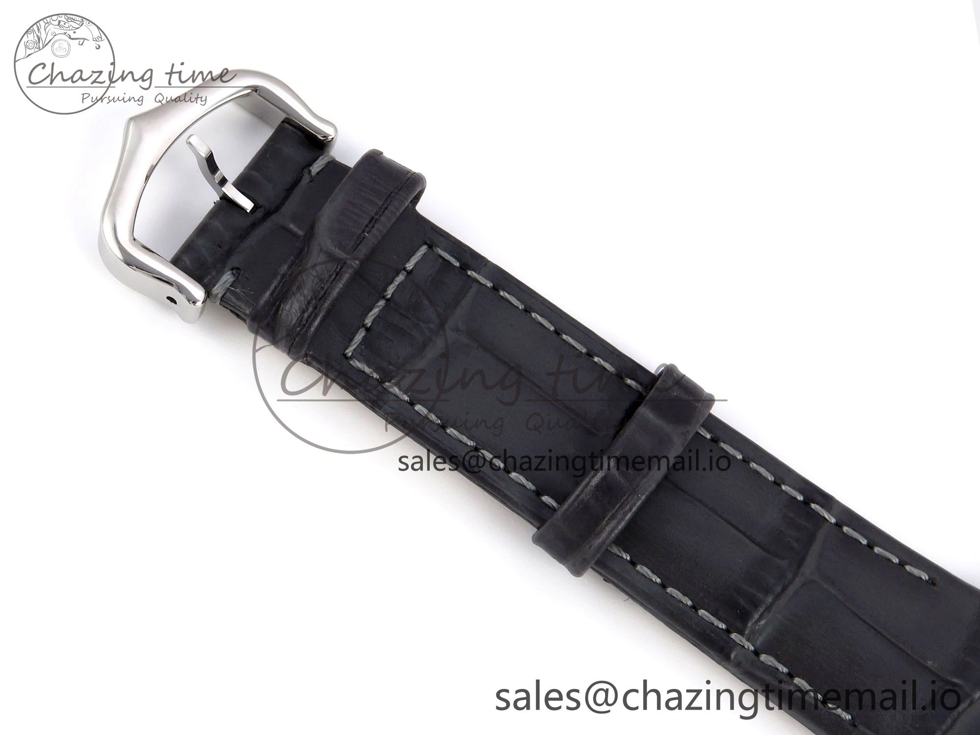 Santos Dumont 31.4mm SS AF 1:1 Best Edition Silver Dial on Gray Croco Strap A157