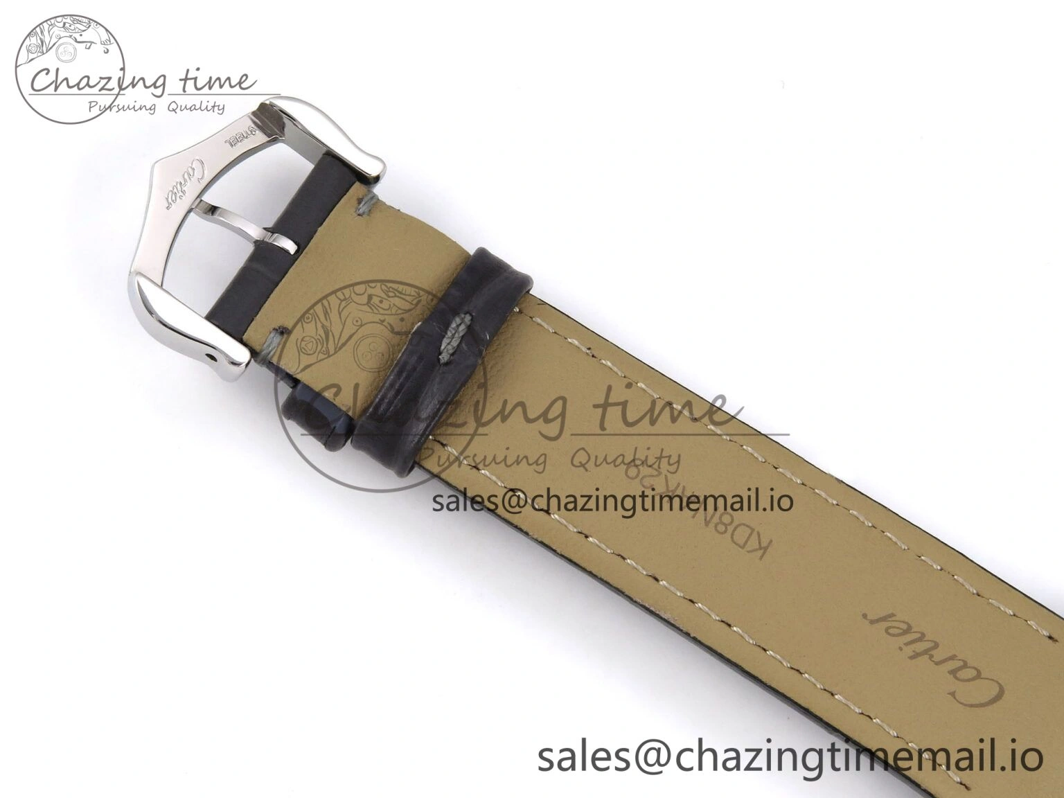Santos Dumont 31.4mm SS AF 1:1 Best Edition Silver Dial on Gray Croco Strap A157