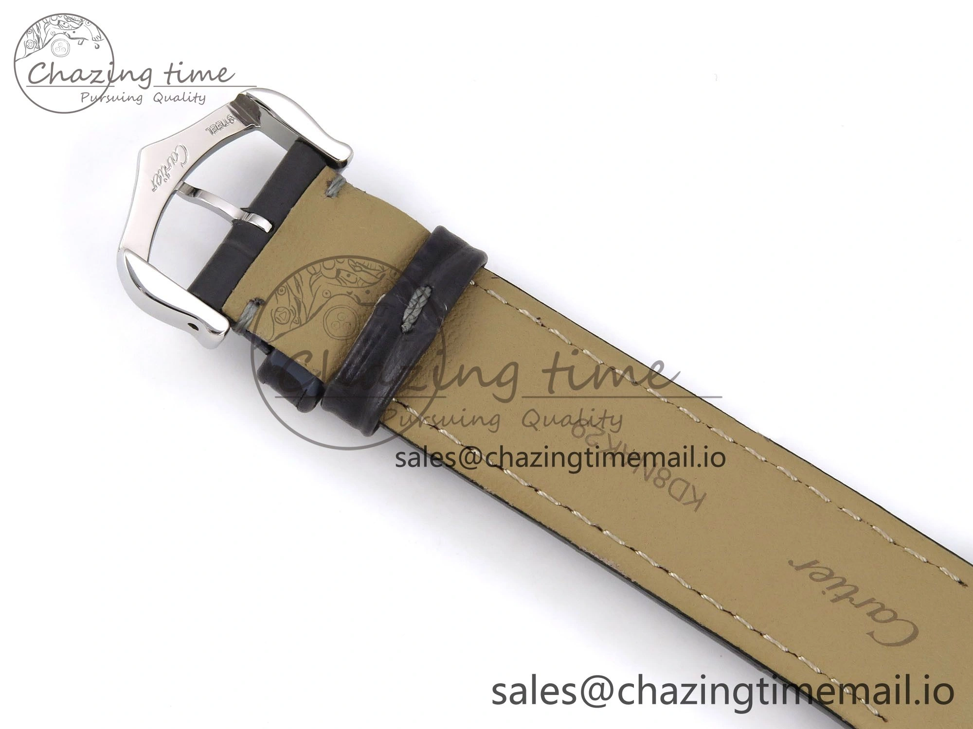 Santos Dumont 31.4mm SS AF 1:1 Best Edition Silver Dial on Gray Croco Strap A157