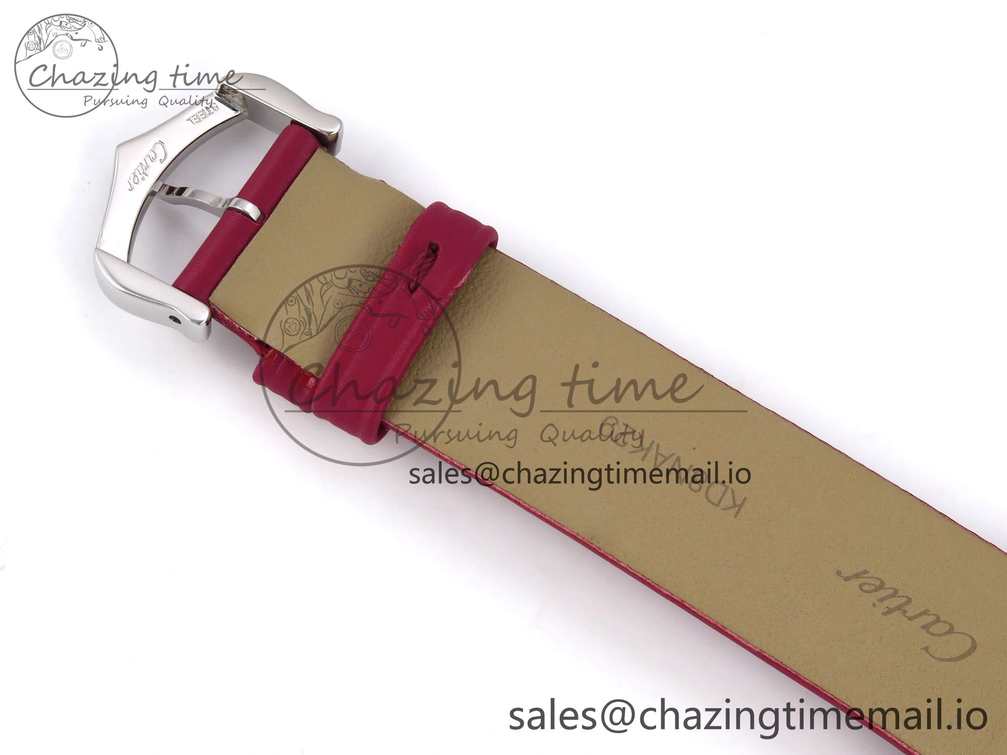 Santos Dumont 31.4mm SS AF 1:1 Best Edition Silver Dial on Red Fabric Strap A157
