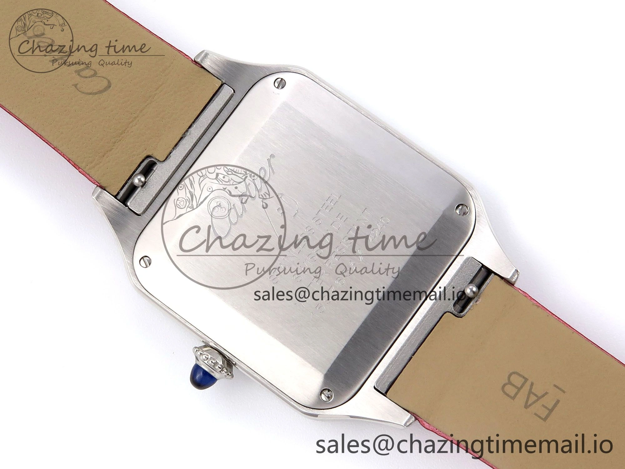 Santos Dumont 31.4mm SS AF 1:1 Best Edition Silver Dial on Red Fabric Strap A157