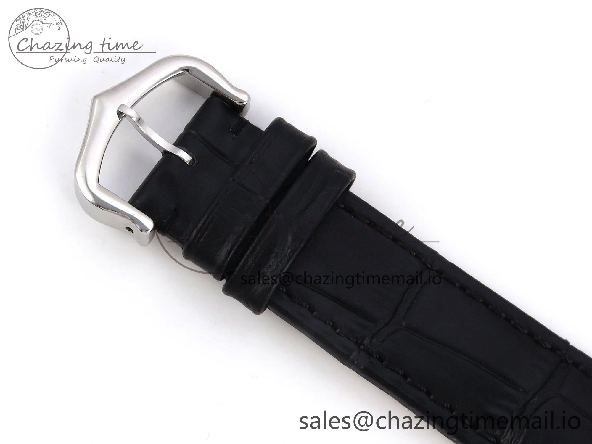 Santos Dumont 31.4mm SS RG AF 1:1 Best Edition Silver Dial on Black Croco Strap A157