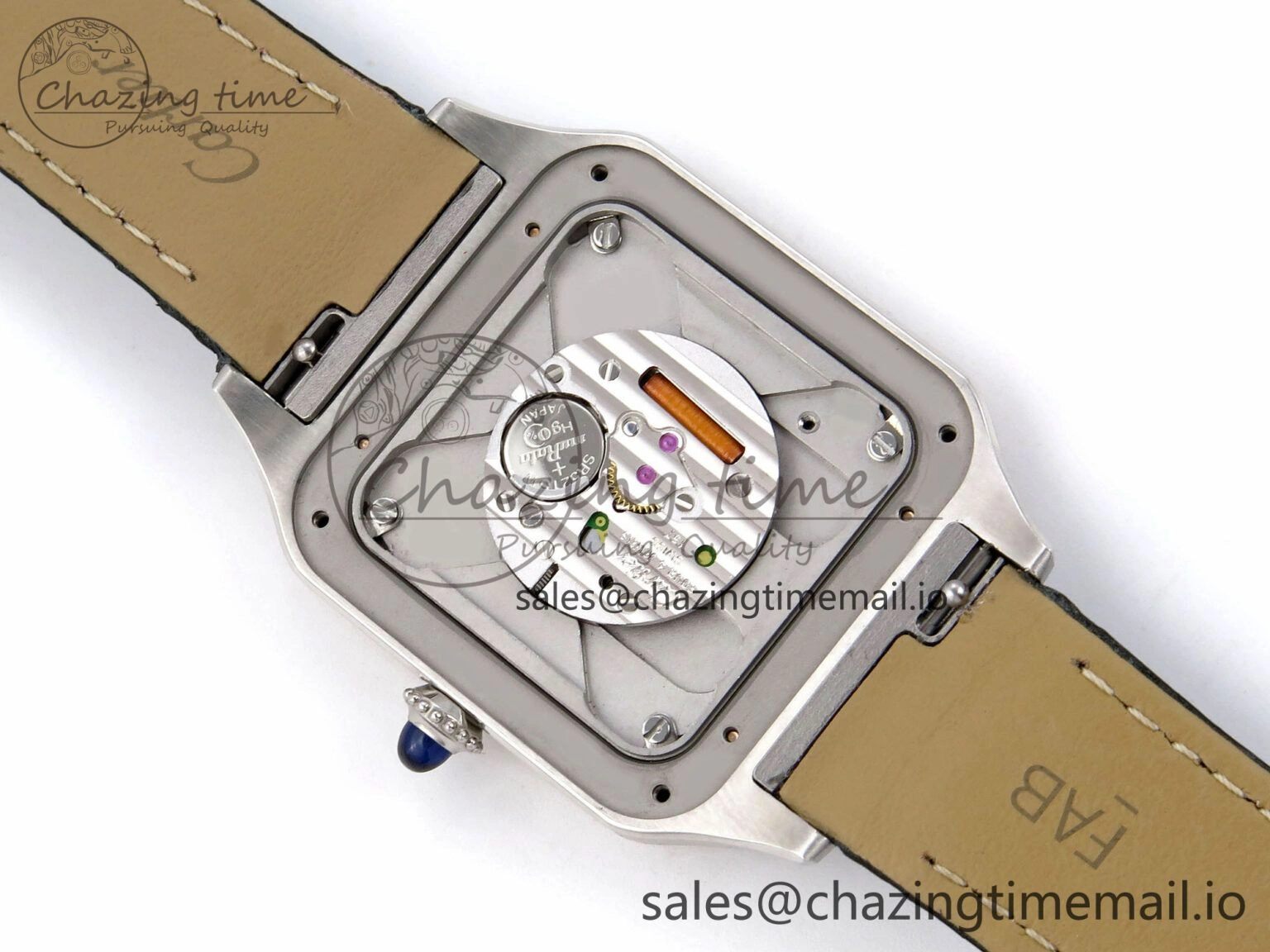 Santos Dumont 31.4mm SS RG AF 1:1 Best Edition Silver Dial on Black Croco Strap A157