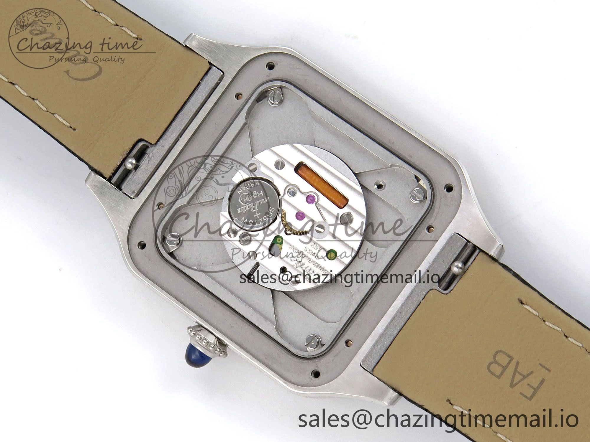 Santos Dumont 31.4mm SS RG AF 1:1 Best Edition Silver Dial on Black Leather Strap A157