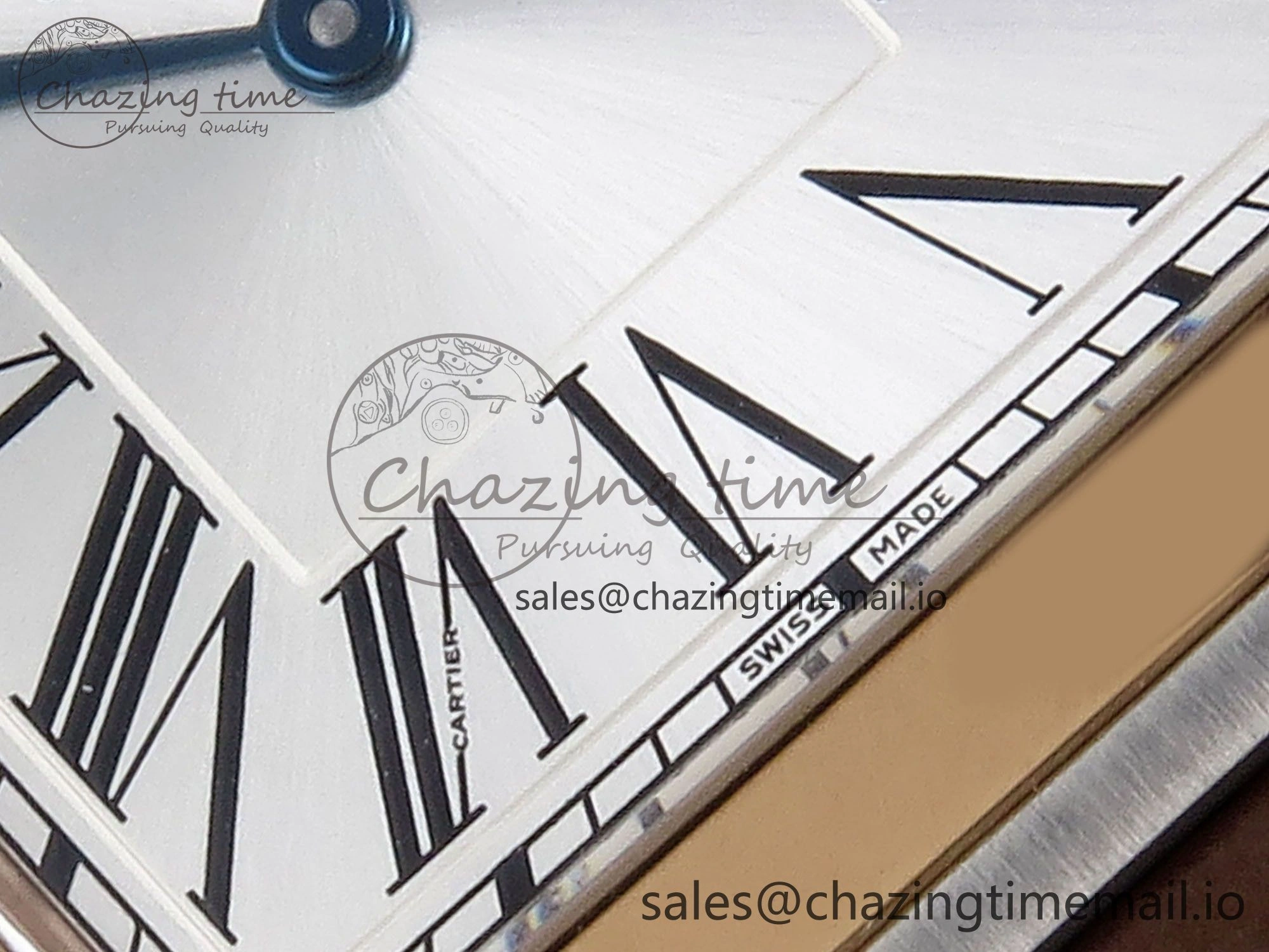 Santos Dumont 31.4mm SS RG AF 1:1 Best Edition Silver Dial on Brown Leather Strap A157