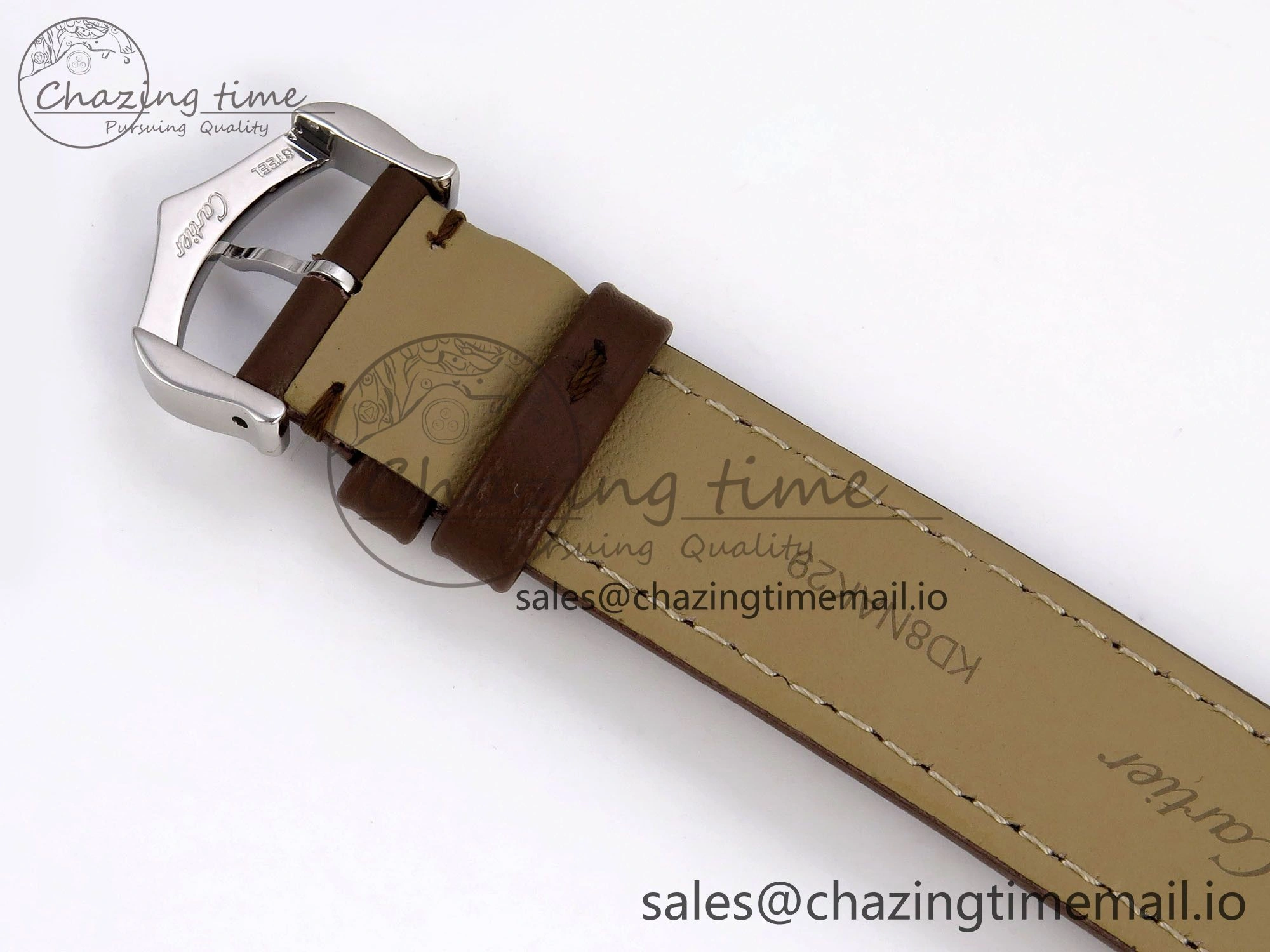 Santos Dumont 31.4mm SS RG AF 1:1 Best Edition Silver Dial on Brown Leather Strap A157
