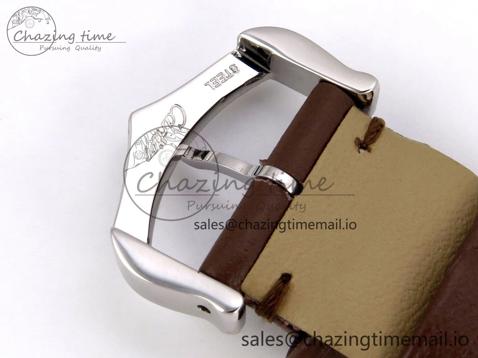 Santos Dumont 31.4mm SS RG AF 1:1 Best Edition Silver Dial on Brown Leather Strap A157