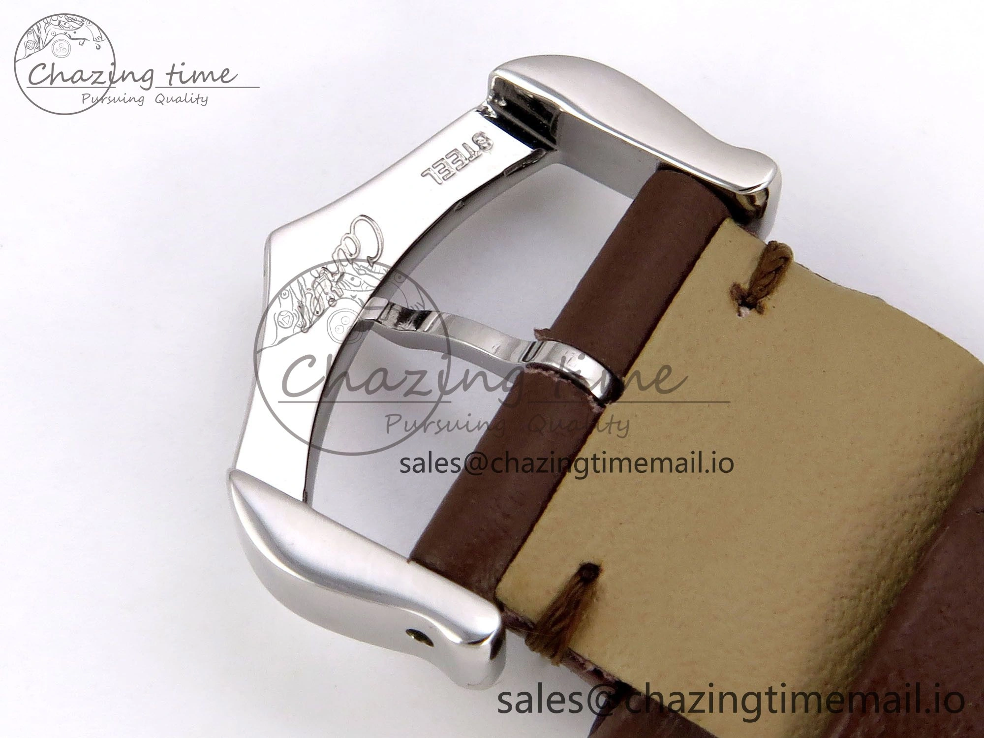 Santos Dumont 31.4mm SS RG AF 1:1 Best Edition Silver Dial on Brown Leather Strap A157