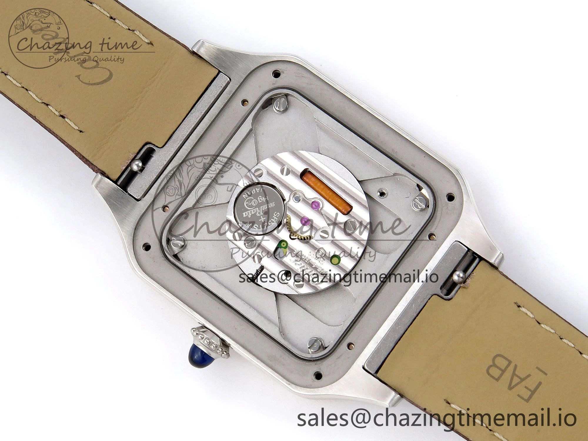 Santos Dumont 31.4mm SS RG AF 1:1 Best Edition Silver Dial on Brown Leather Strap A157