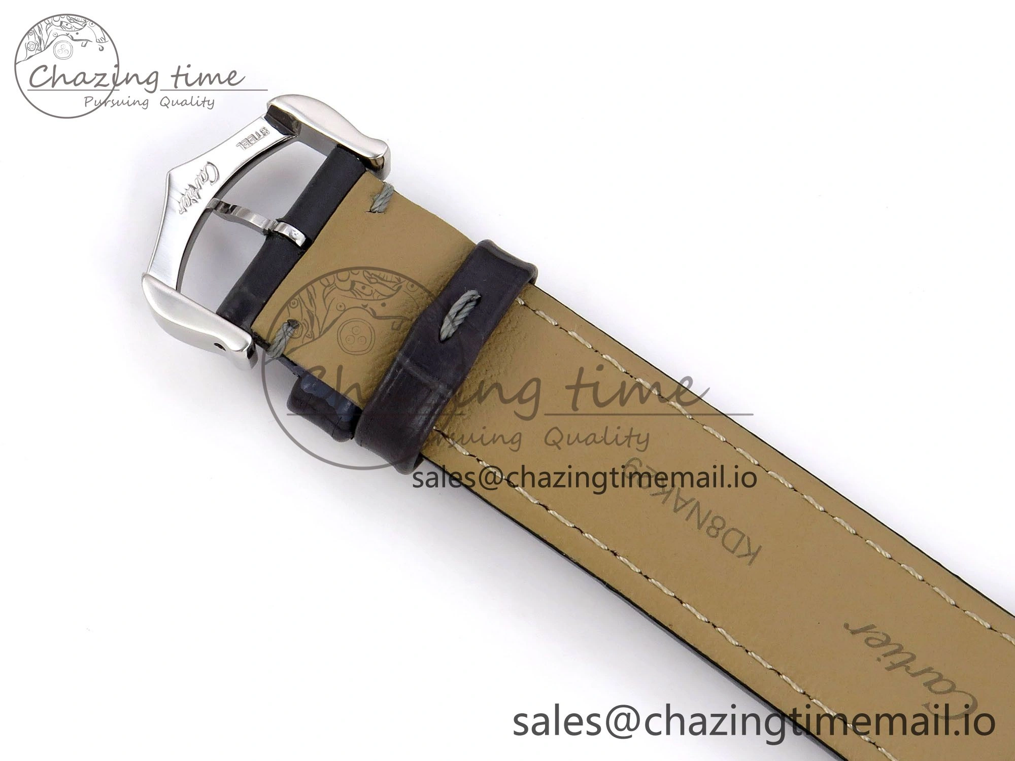 Santos Dumont 31.4mm SS RG AF 1:1 Best Edition Silver Dial on Gray Croco Strap A157
