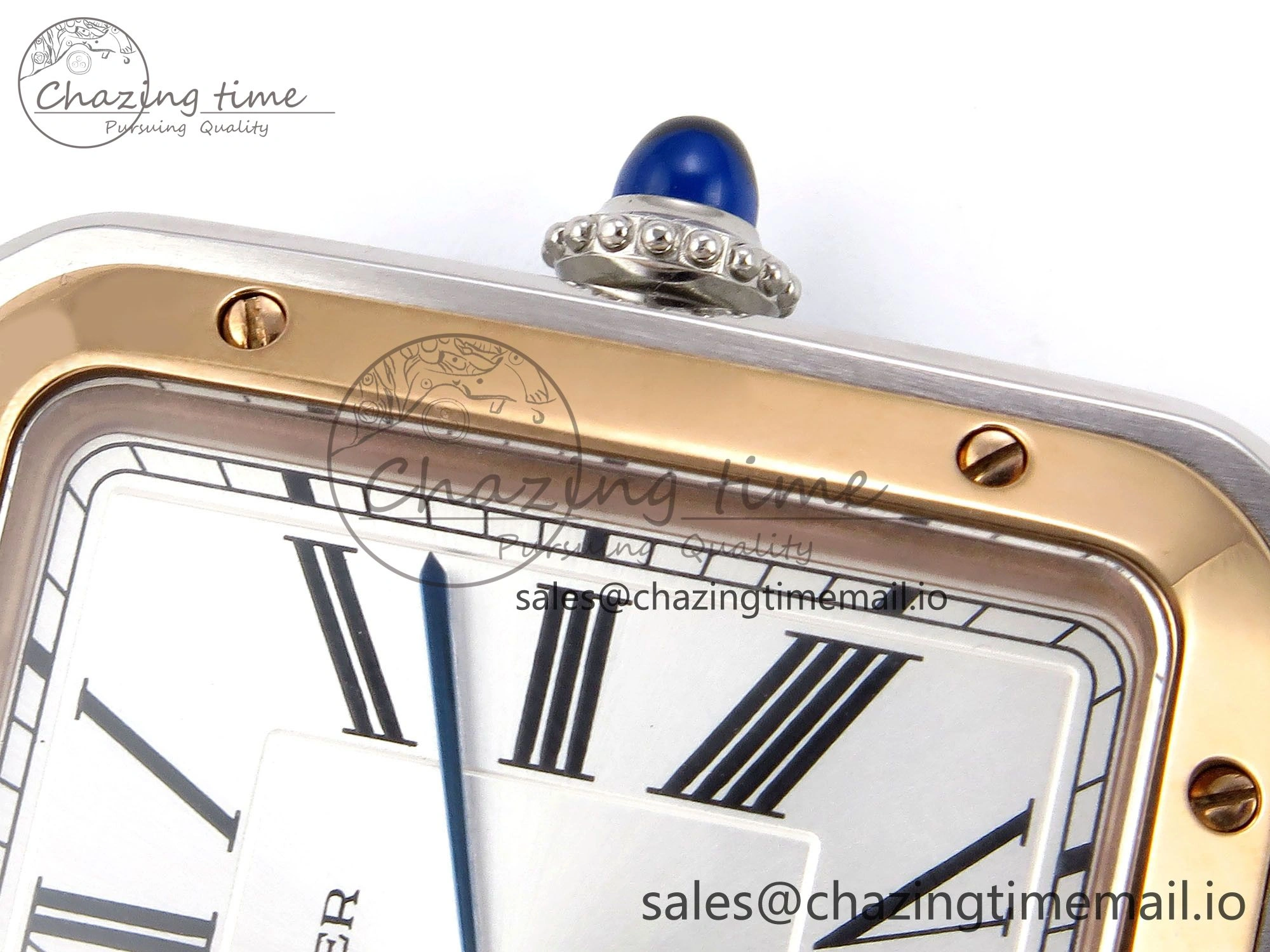 Santos Dumont 31.4mm SS RG AF 1:1 Best Edition Silver Dial on Red Fabric Strap A157