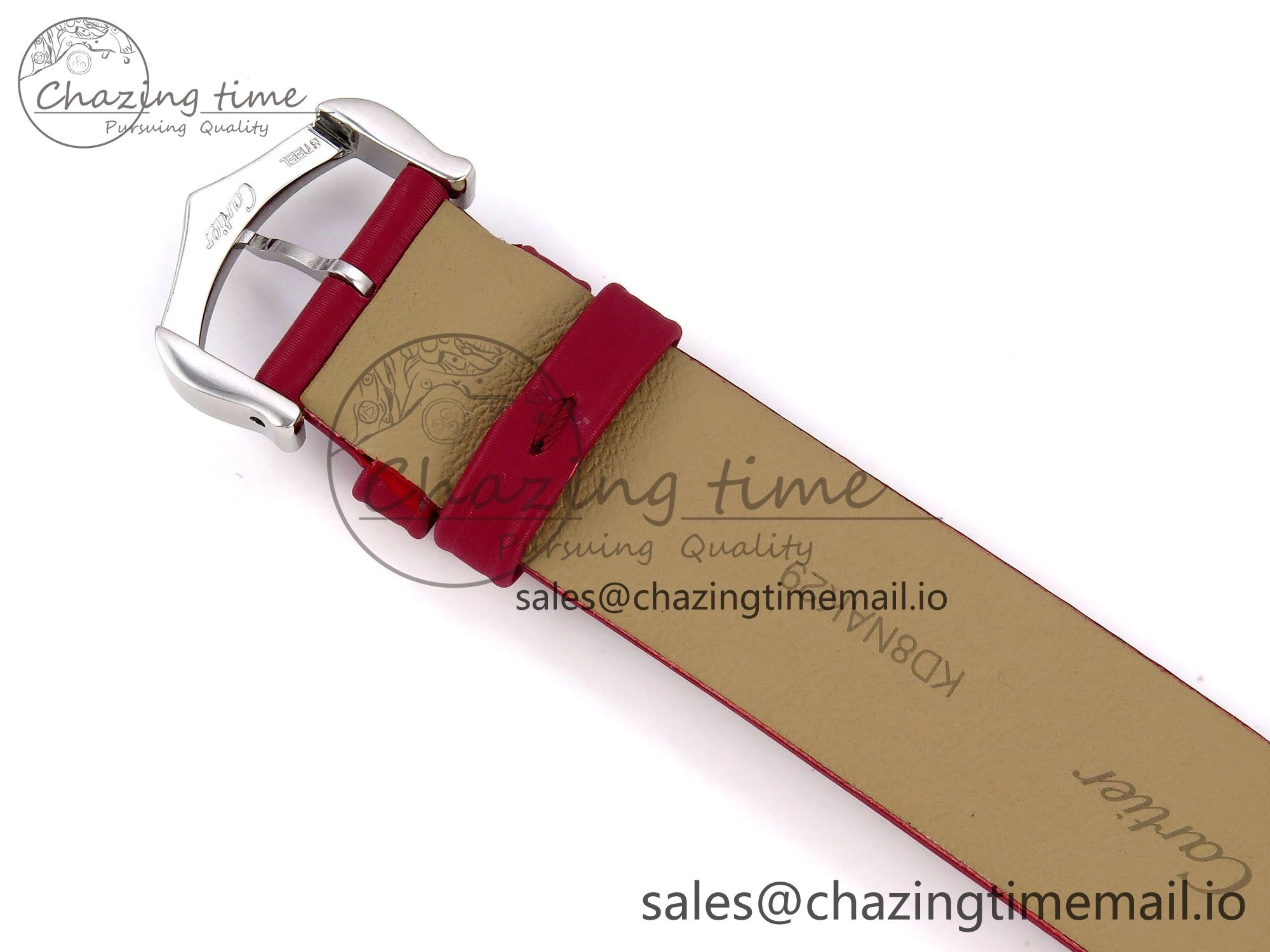 Santos Dumont 31.4mm SS RG AF 1:1 Best Edition Silver Dial on Red Fabric Strap A157