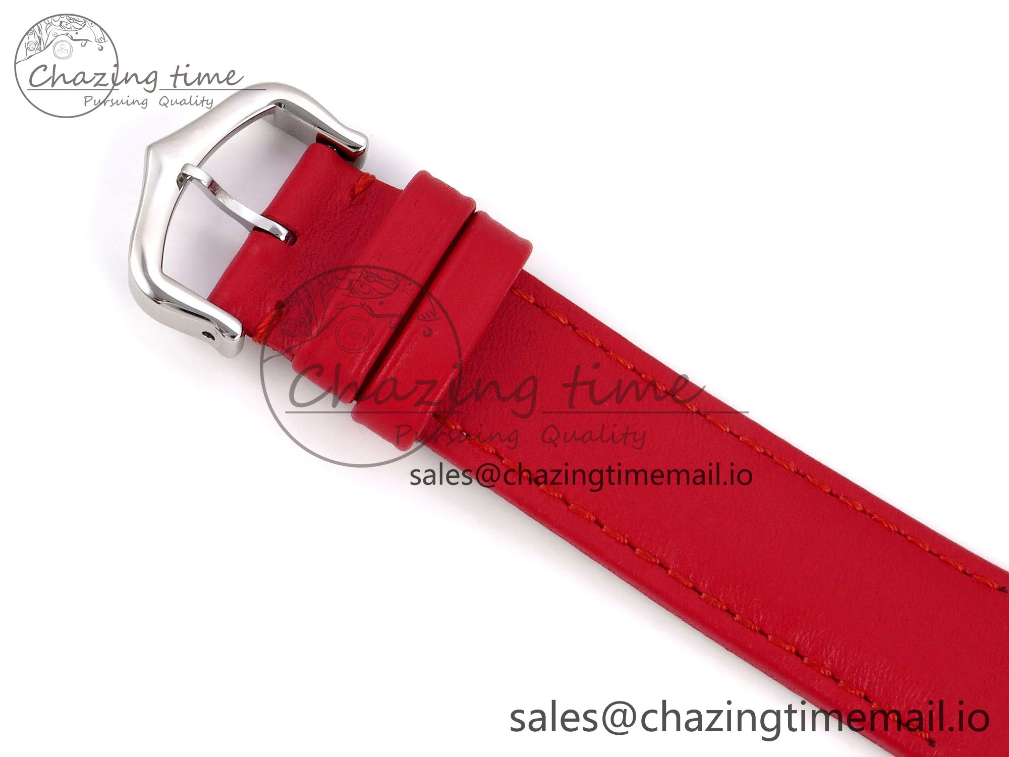 Santos Dumont 31.4mm SS RG AF 1:1 Best Edition Silver Dial on Red Leather Strap A157