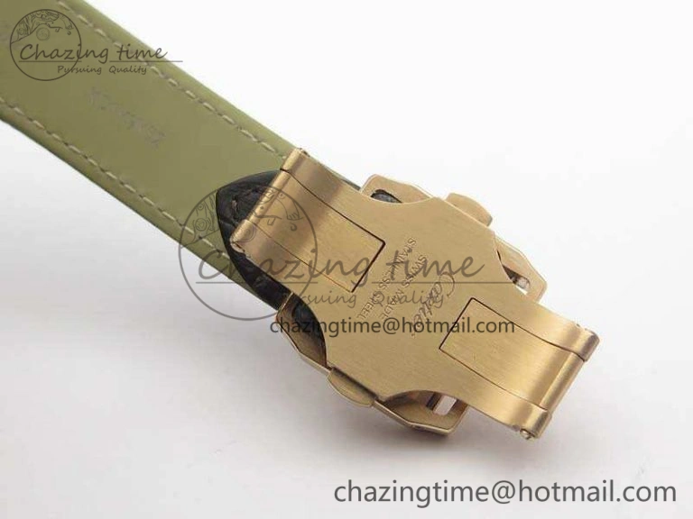 Santos Ladies 33mm RG Full Paved Diam Case V6F 1:1 Best Edition White Dial On Leather Strap SEIKO NH05A