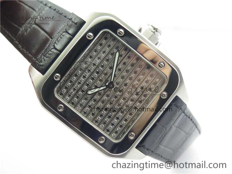Santos WM505914 45mm SS WWF Maker 3 Dial with Closed Caseback On Black Leather Strap A2824