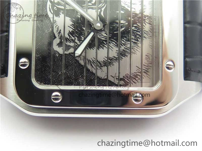 Santos WM505914 45mm SS WWF Maker 3 Dial with Closed Caseback On Black Leather Strap A2824