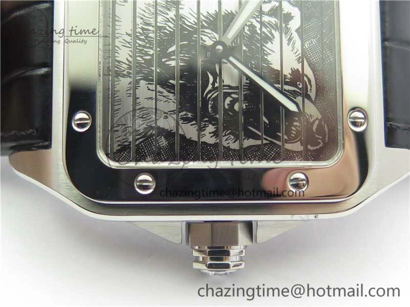 Santos WM505914 45mm SS WWF Maker 3 Dial with Closed Caseback On Black Leather Strap A2824