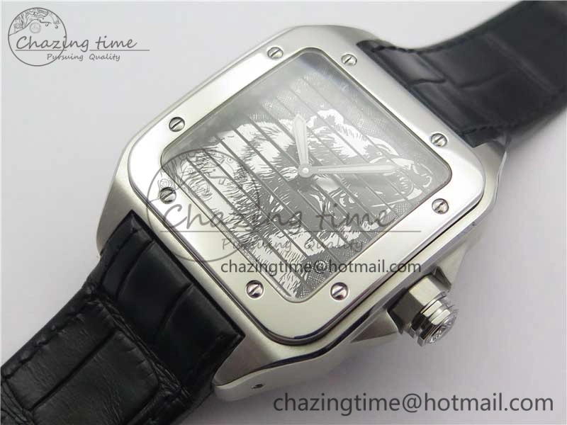 Santos WM505914 45mm SS WWF Maker 3 Dial with Closed Caseback On Black Leather Strap A2824