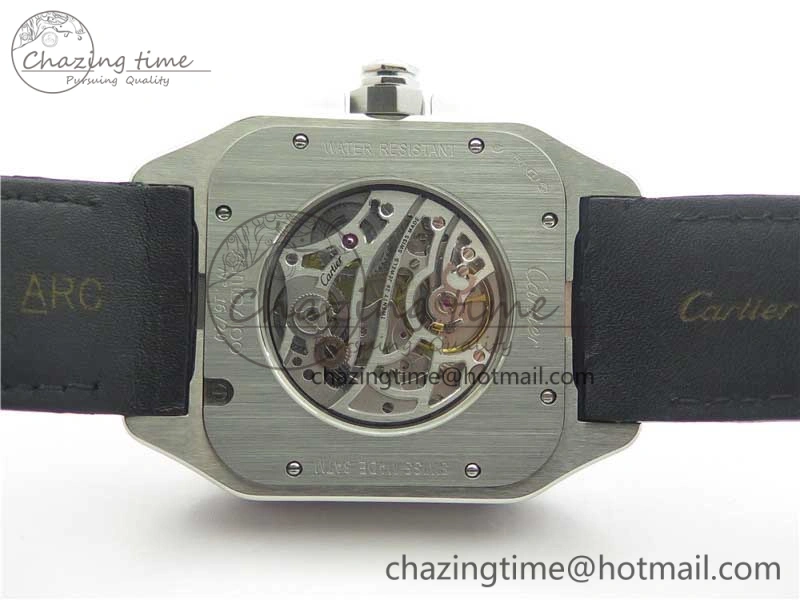 Santos WM505914 45mm SS WWF Maker 3 Dial with Display Caseback On Black Leather Strap A2824
