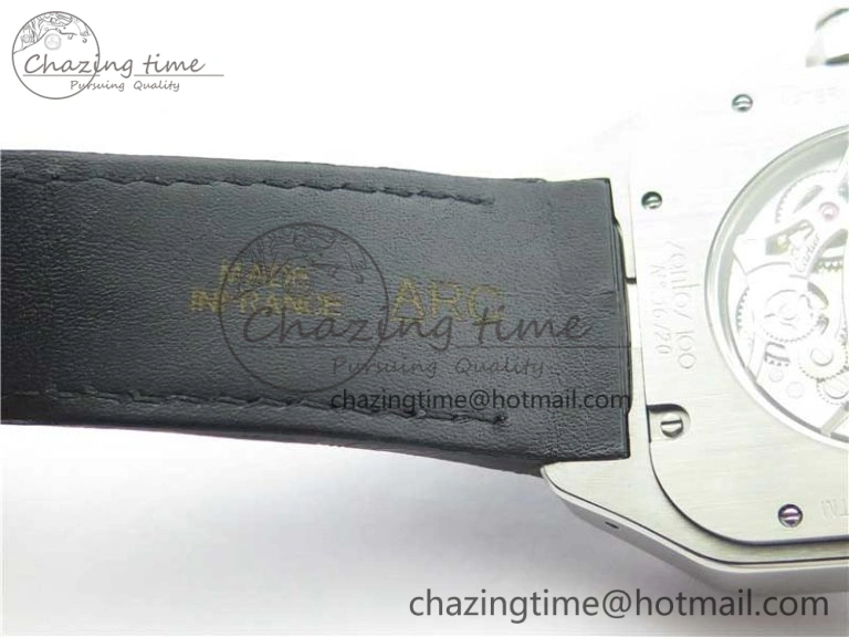 Santos WM505914 45mm SS WWF Maker 3 Dial with Display Caseback On Black Leather Strap A2824