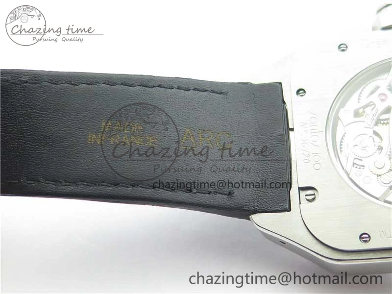 Santos WM505914 45mm SS WWF Maker 3 Dial with Display Caseback On Black Leather Strap A2824