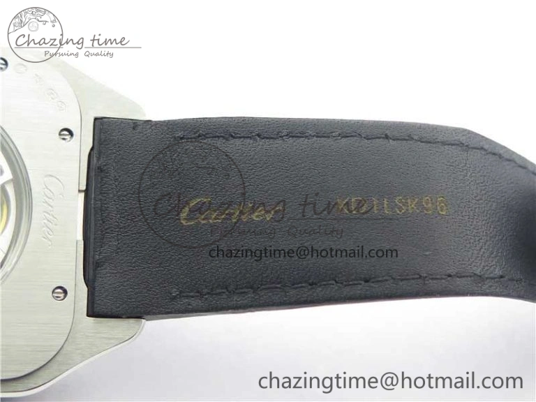Santos WM505914 45mm SS WWF Maker 3 Dial with Display Caseback On Black Leather Strap A2824