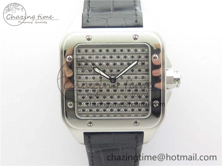 Santos WM505914 45mm SS WWF Maker 3 Dial with Display Caseback On Black Leather Strap A2824