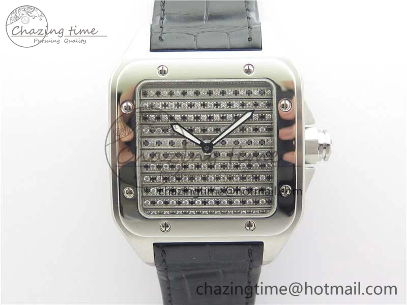Santos WM505914 45mm SS WWF Maker 3 Dial with Display Caseback On Black Leather Strap A2824