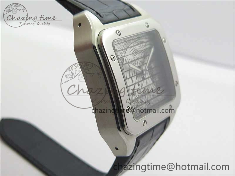 Santos WM505914 45mm SS WWF Maker 3 Dial with Display Caseback On Black Leather Strap A2824