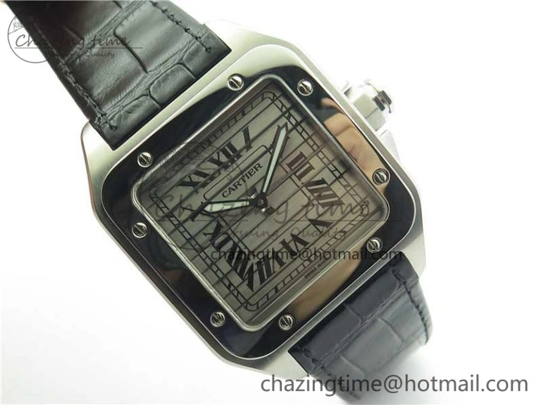 Santos WM505914 45mm SS WWF Maker 3 Dial with Display Caseback On Black Leather Strap A2824