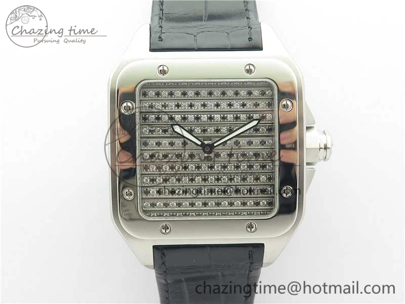 Santos WM505914 45mm SS WWF Maker 3 Dial with Display Caseback On Black Leather Strap A2824