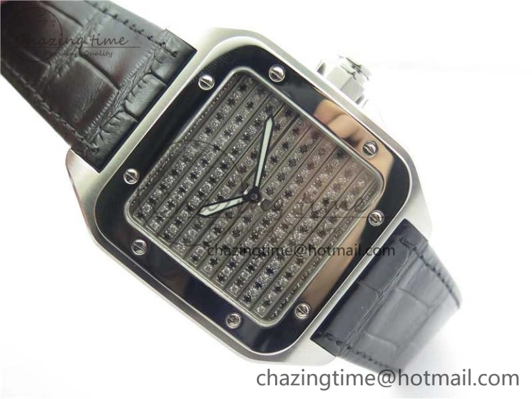 Santos WM505914 45mm SS WWF Maker 3 Dial with Display Caseback On Black Leather Strap A2824