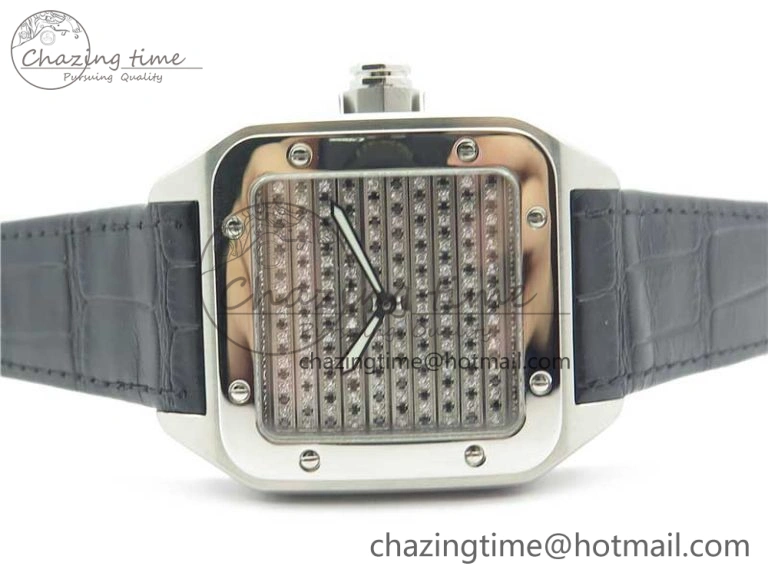 Santos WM505914 45mm SS WWF Maker 3 Dial with Display Caseback On Black Leather Strap A2824