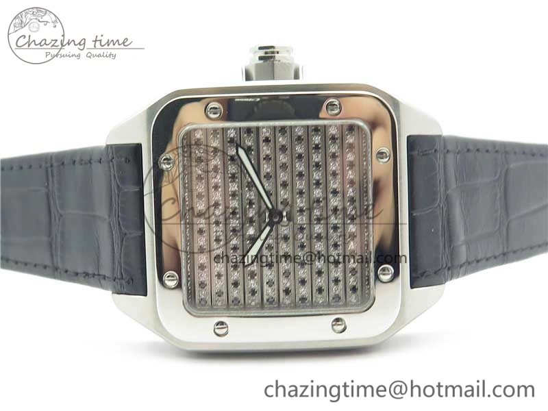 Santos WM505914 45mm SS WWF Maker 3 Dial with Display Caseback On Black Leather Strap A2824