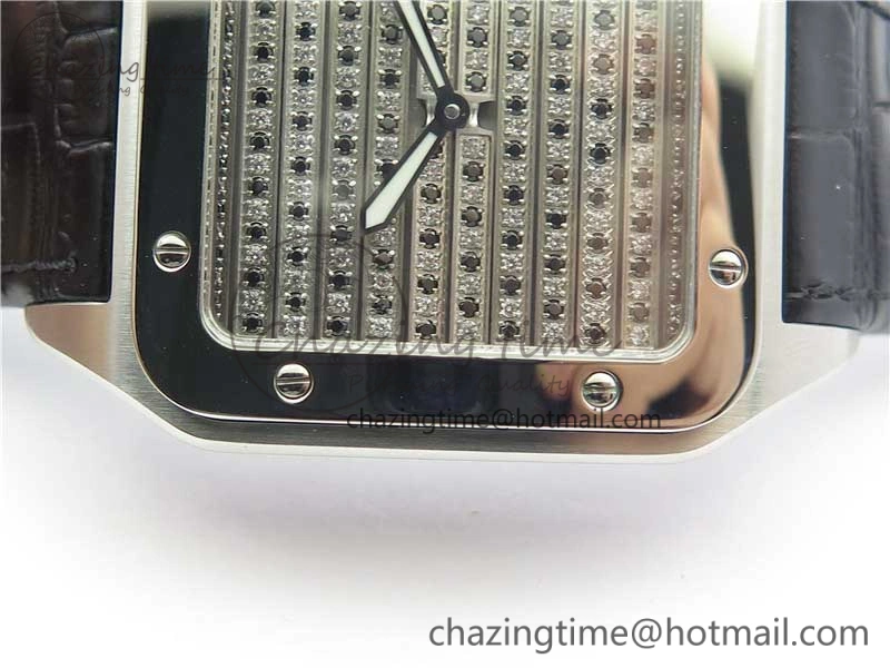 Santos WM505914 45mm SS WWF Maker 3 Dial with Display Caseback On Black Leather Strap A2824