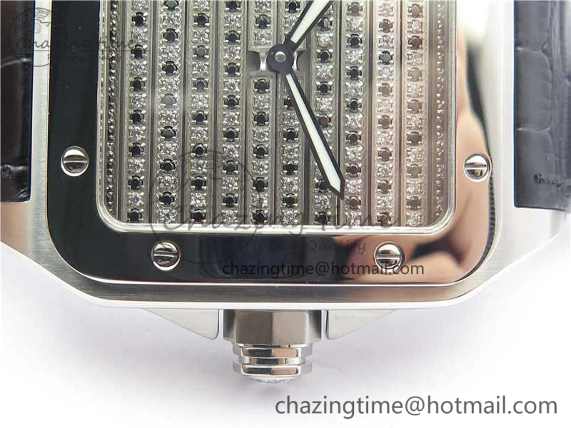 Santos WM505914 45mm SS WWF Maker 3 Dial with Display Caseback On Black Leather Strap A2824
